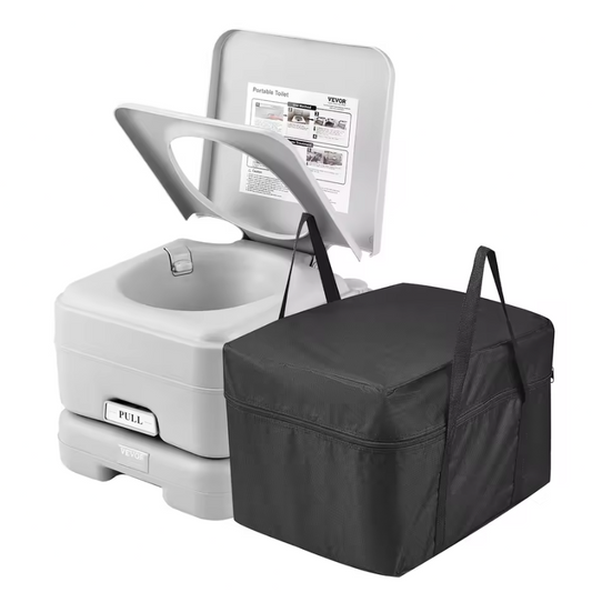 Draagbaar Campingtoilet met Drukspoeling – Lekvrij Reistoilet