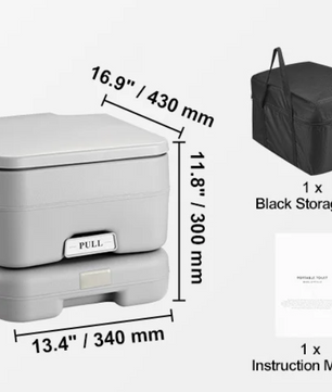 Draagbaar Campingtoilet met Drukspoeling – Lekvrij Reistoilet