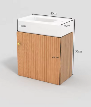 Hangend Badkamermeubel met Wastafel 46 cm – Compact en Modern