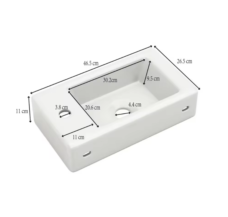 Hangend Badkamermeubel met Wastafel 46 cm – Compact en Modern