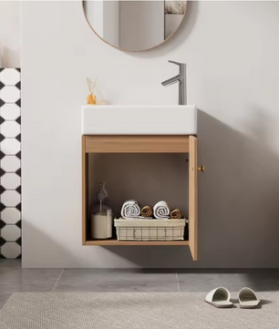 Hangend Badkamermeubel met Wastafel 46 cm – Compact en Modern