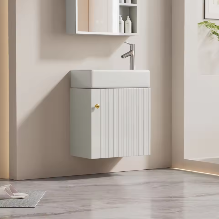 Hangend Badkamermeubel met Wastafel 46 cm – Compact en Modern