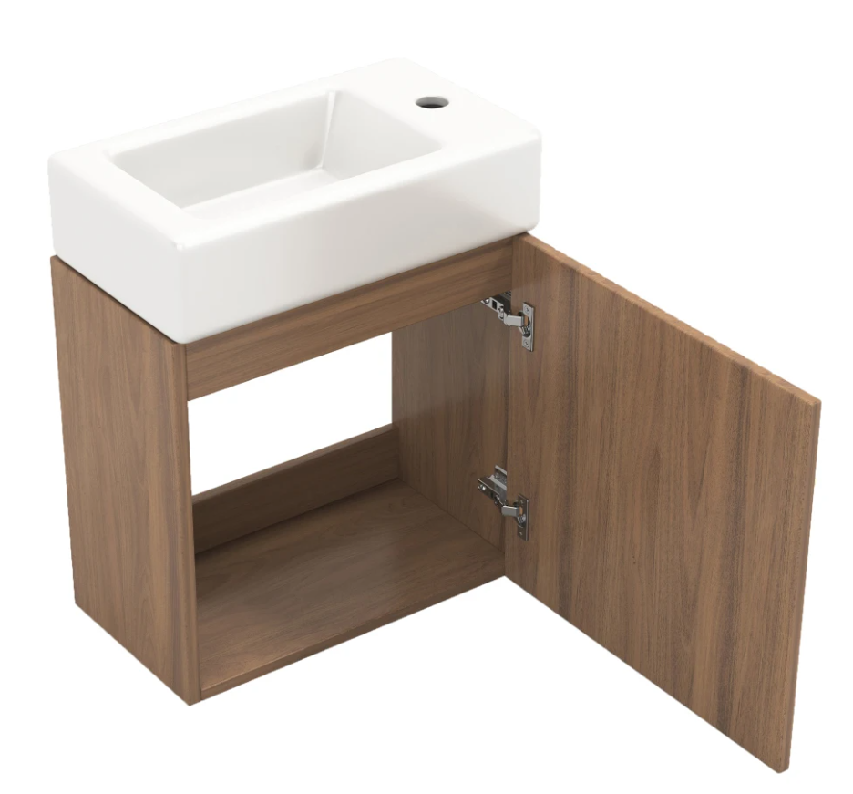 Hangend Badkamermeubel met Wastafel 46 cm – Compact en Modern