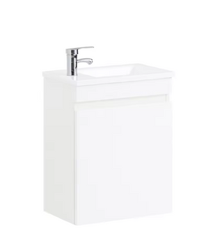 Hangend Badkamermeubel met Wastafel en 1-Deurs Opbergkast