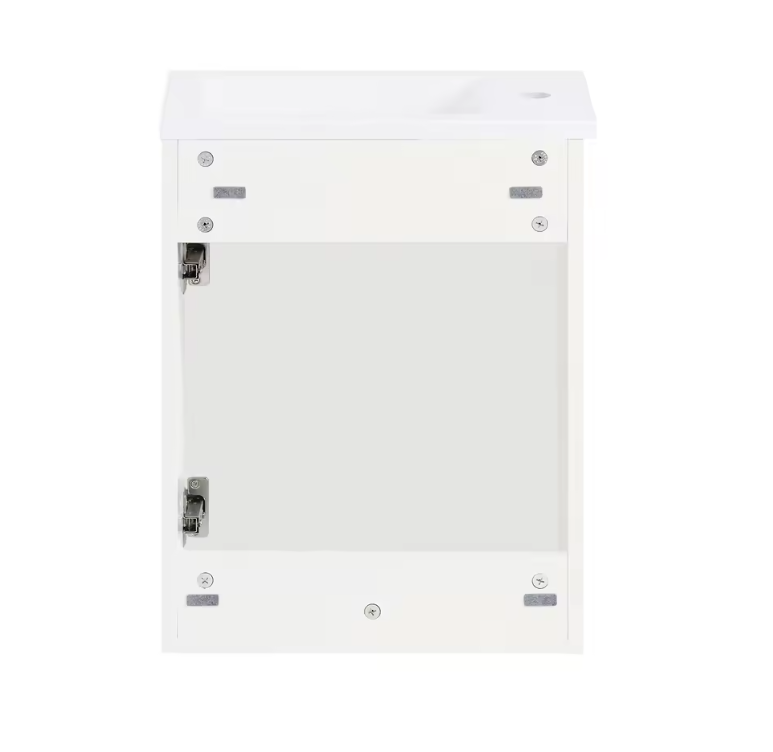 Hangend Badkamermeubel met Wastafel en 1-Deurs Opbergkast