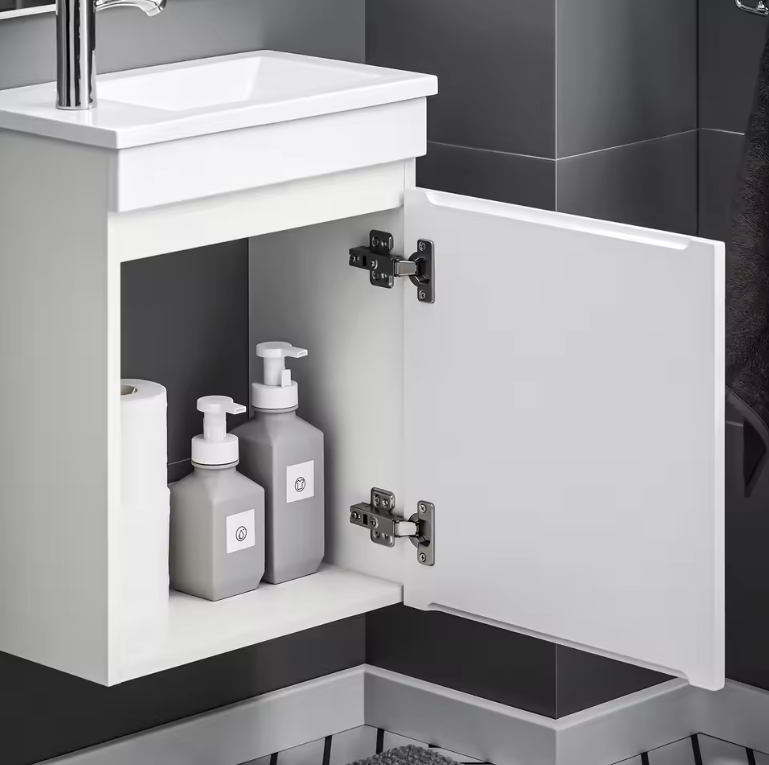 Hangend Badkamermeubel met Wastafel en 1-Deurs Opbergkast