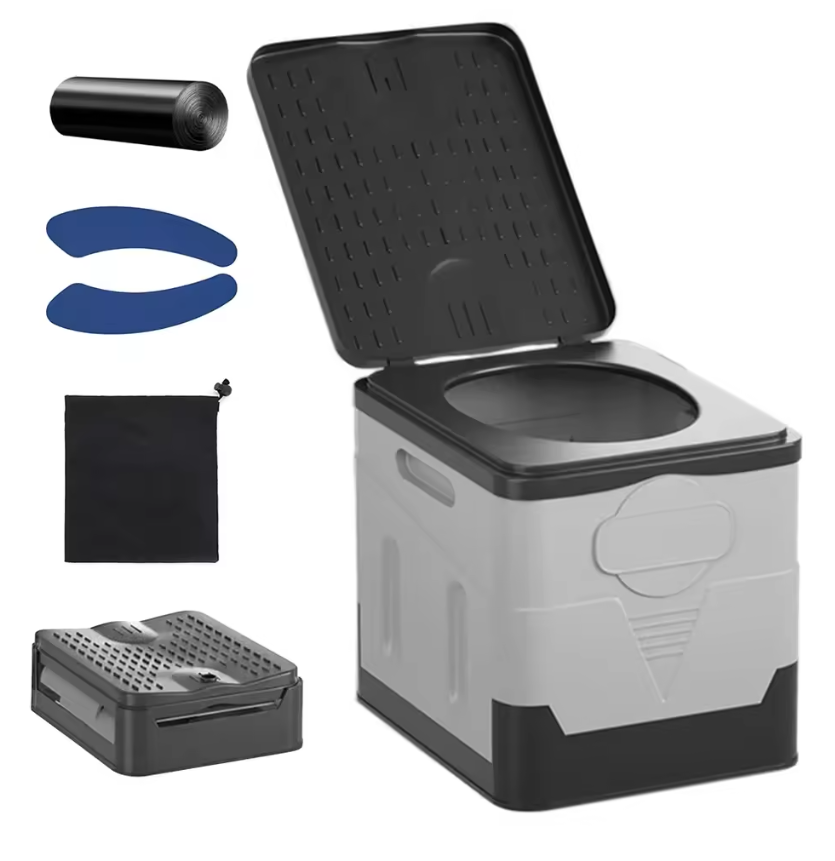Opvouwbaar Campingtoilet met Deksel – Draagbaar Noodtoilet voor Reizen