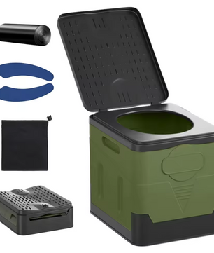 Opvouwbaar Campingtoilet met Deksel – Draagbaar Noodtoilet voor Reizen