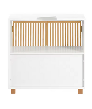 Wastafel Onderkast Badkamer met Bamboe Deuren – 60×60×33 cm