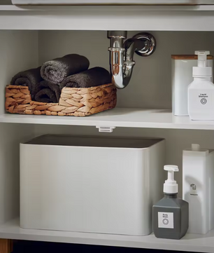 Wastafel Onderkast Badkamer met Bamboe Deuren – 60×60×33 cm