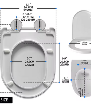 Premium D-vormige toiletbril met softclose, quick release en verstelbare scharnieren