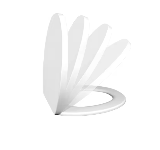 Ovale toiletbril met softclose-mechanisme, quick release en verstelbare scharnieren