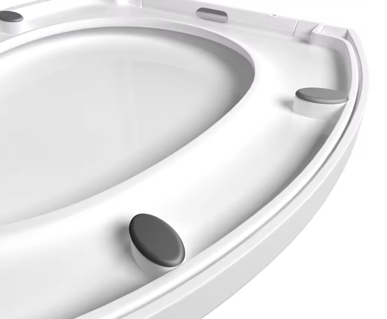 Ovale toiletbril met softclose-mechanisme, quick release en verstelbare scharnieren