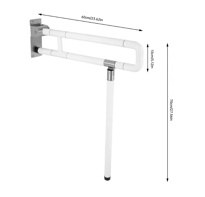 Opvouwbaar toilethandvat voor badkamer en toilet met stevige ondersteuning
