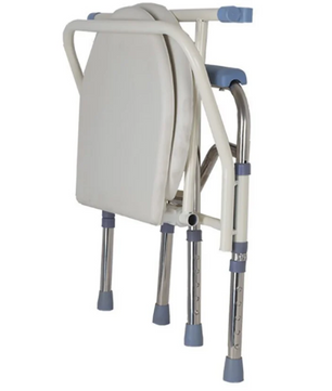 Opvouwbare en in hoogte verstelbare toiletstoel met armleuningen en emmer