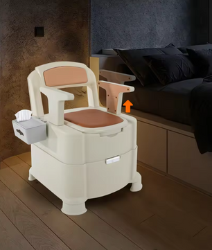 Draagbaar toilet met sensornachtlampje, armleuningen en hoge draagkracht
