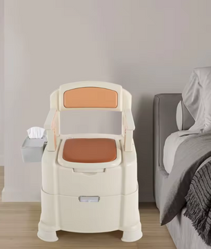 Draagbaar toilet met sensornachtlampje, armleuningen en hoge draagkracht