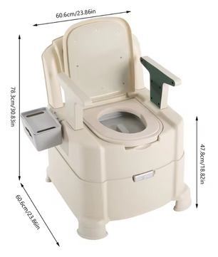 Draagbaar toilet met sensornachtlampje, armleuningen en hoge draagkracht