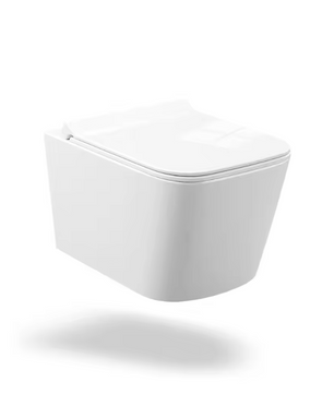 Randloos wandgemonteerd toilet met soft-close toiletdeksel en efficiënte spoeling