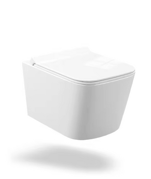 Randloos wandgemonteerd toilet met soft-close toiletdeksel en efficiënte spoeling