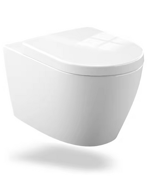 Randloos wandgemonteerd toilet met soft-close toiletdeksel en efficiënte spoeling