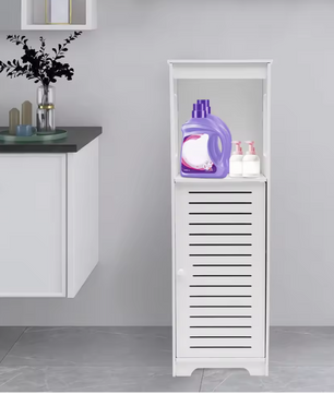 Badkamer Opbergkast met Deur en Legplanken – Staande Kast van PVC