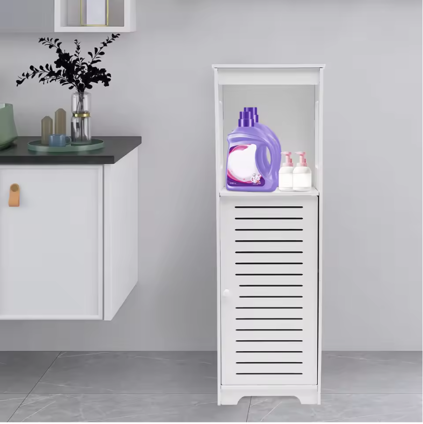 Badkamer Opbergkast met Deur en Legplanken – Staande Kast van PVC