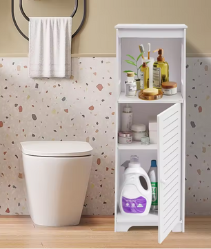 Badkamer Opbergkast met Deur en Legplanken – Staande Kast van PVC