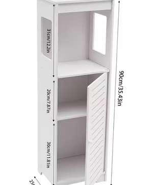Badkamer Opbergkast met Deur en Legplanken – Staande Kast van PVC