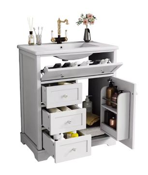 Badkamermeubel met Wastafel en Lades – Staande Badkamerkast 76×46×87 cm