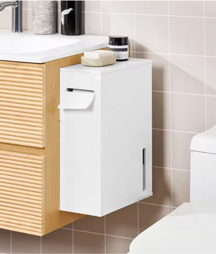 Wandgemonteerde Toiletpapierhouder met Opbergruimte – Smalle Wandkast