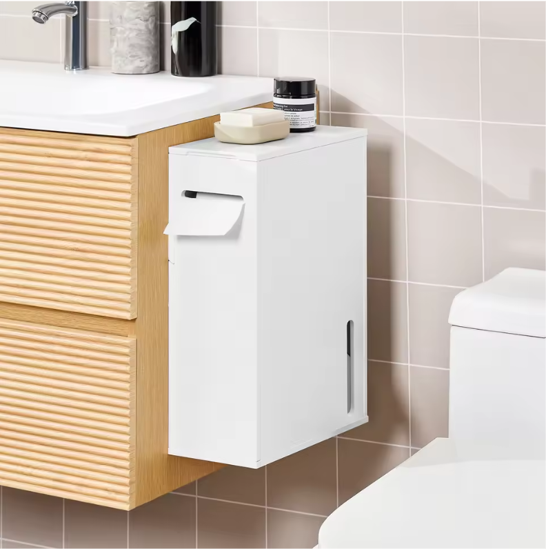 Wandgemonteerde Toiletpapierhouder met Opbergruimte – Smalle Wandkast