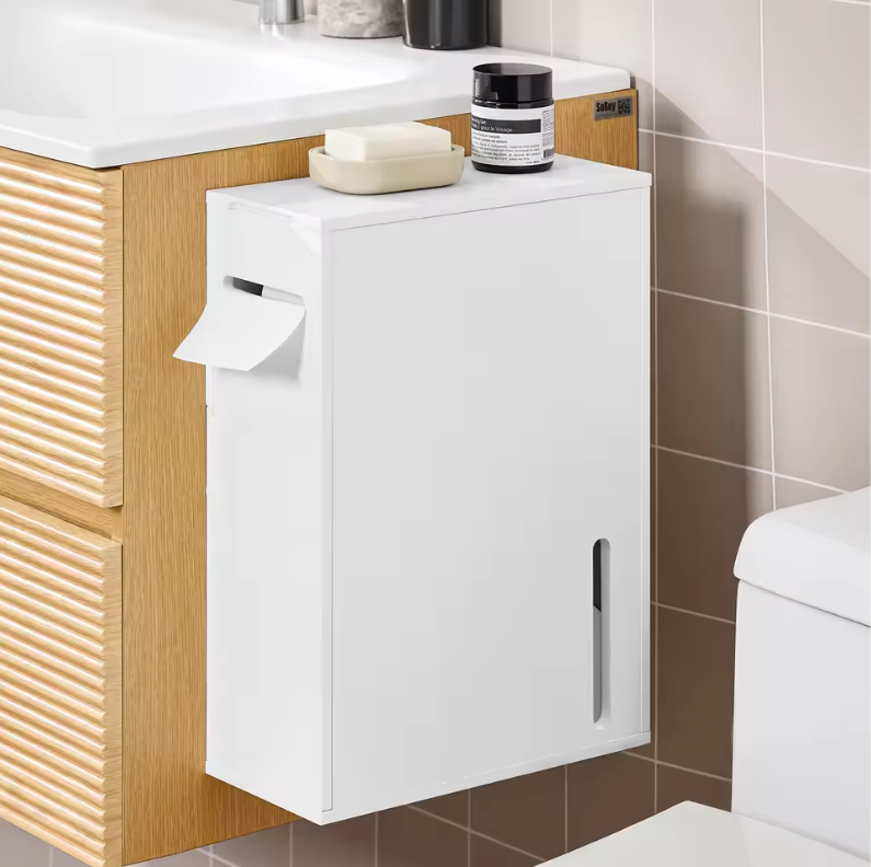 Wandgemonteerde Toiletpapierhouder met Opbergruimte – Smalle Wandkast