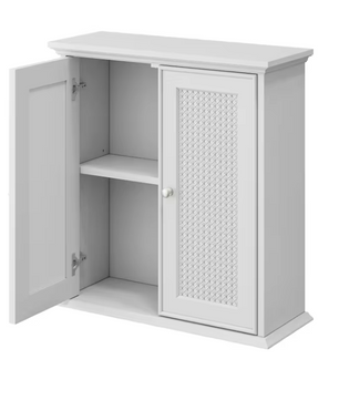 Wandgemonteerde Badkamerkast met Verstelbare Planken en Decoratieve Deur