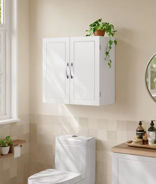 Wandgemonteerde Badkamerkast met Verstelbare Planken – 18×60×60 cm