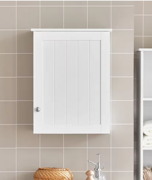 Wandkast met Deur – Hangende Badkamerkast met Verstelbare Plank, Compact en Multifunctioneel