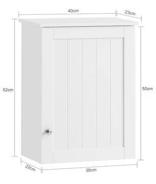 Wandkast met Deur – Hangende Badkamerkast met Verstelbare Plank, Compact en Multifunctioneel