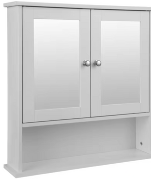 Badkamer Spiegelkast met Open Vak – Wandkast met Spiegel en Verstelbare Legplank