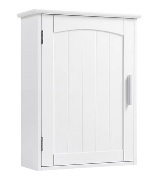 Hangende Badkamerkast met Deur – Wandkast met Verstelbare Legplank, Compact en Praktisch