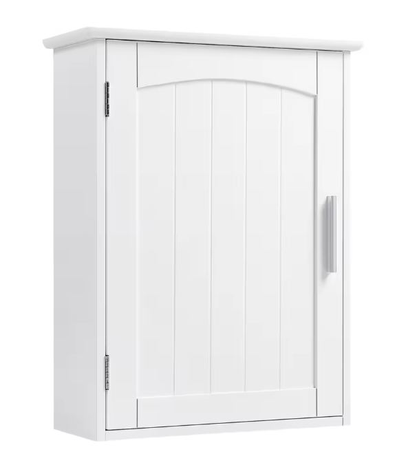 Hangende Badkamerkast met Deur – Wandkast met Verstelbare Legplank, Compact en Praktisch