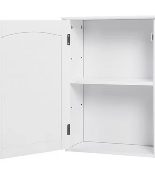 Hangende Badkamerkast met Deur – Wandkast met Verstelbare Legplank, Compact en Praktisch