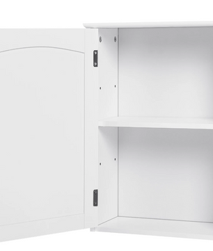 Hangende Badkamerkast met Deur – Wandkast met Verstelbare Legplank, Compact en Praktisch