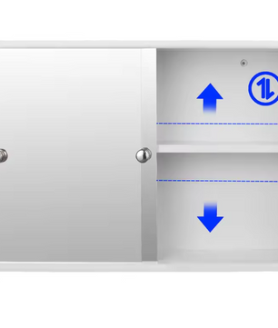 Badkamer Spiegelkast met 2 Spiegeldeuren – Compacte Wandkast met Opbergruimte