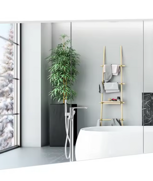 Badkamer Spiegelkast met 3 Spiegeldeuren – Grote Wandkast met Verstelbare Legplanken