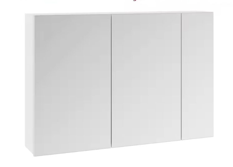 Badkamer Spiegelkast met 3 Spiegeldeuren – Grote Wandkast met Verstelbare Legplanken