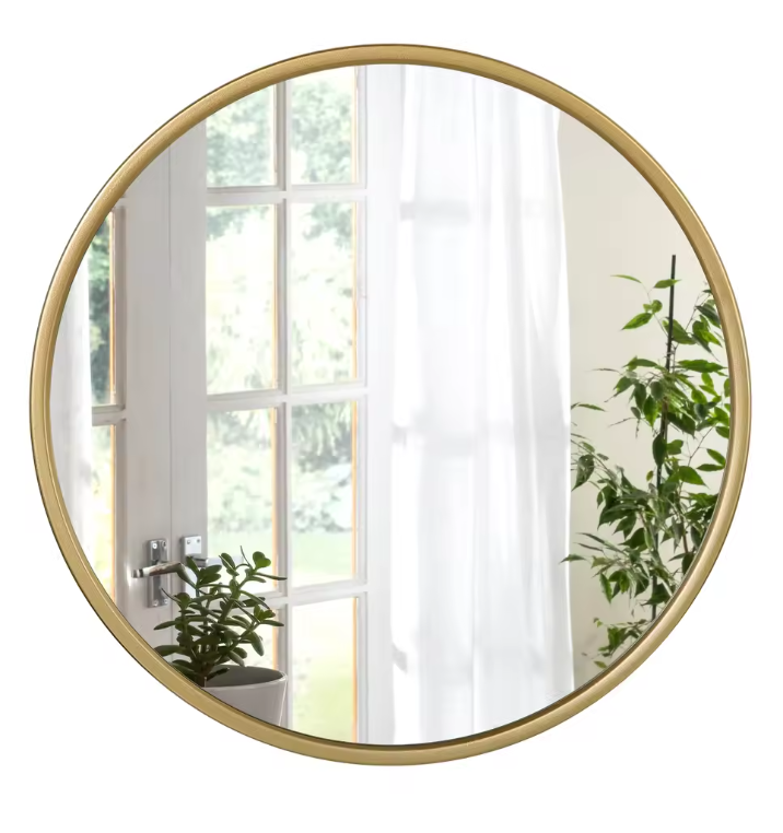 Ronde Wandspiegel met Metalen Frame – Moderne Hangende Spiegel voor Badkamer, Slaapkamer en Hal