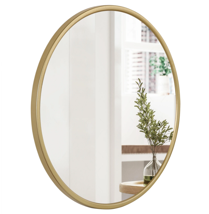 Ronde Wandspiegel met Metalen Frame – Moderne Hangende Spiegel voor Badkamer, Slaapkamer en Hal