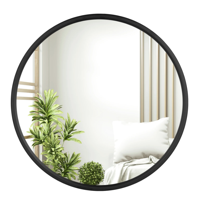 Ronde Wandspiegel met Metalen Frame – Moderne Hangende Spiegel voor Badkamer, Slaapkamer en Hal