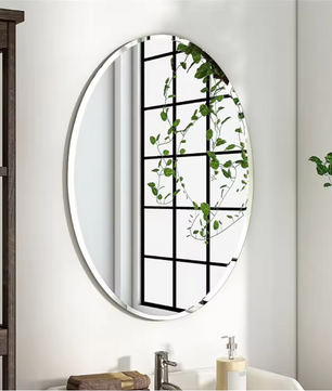 Ovale Wandspiegel zonder Frame – Facetrand Spiegel voor Badkamer, Hal en Woonkamer