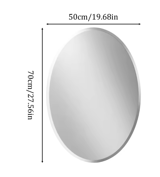 Ovale Wandspiegel zonder Frame – Facetrand Spiegel voor Badkamer, Hal en Woonkamer